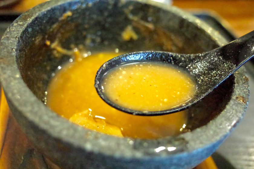 丸和つけ麺のスープ割